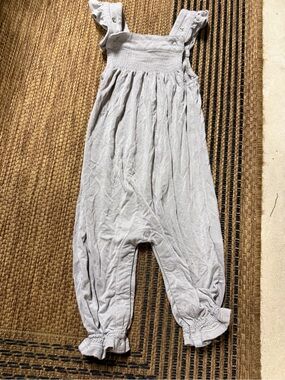 Angel Dear Light Gray Ruffle-Strap Romper